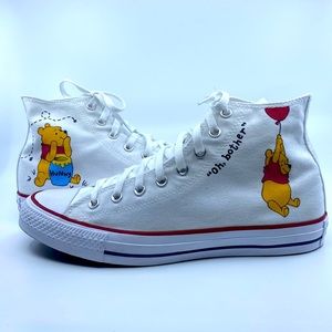 NEW! Custom Painted Disney Winnie the Pooh White Converse Chuck Taylor All Star